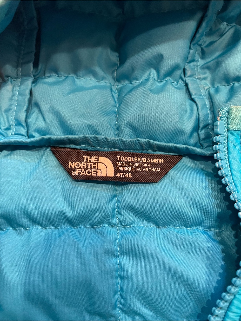 The North Face Kids Blue Hooded Puffer Jacket - Picture 7 of 9